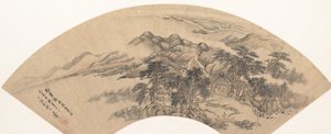 Yan Wengui のスタイルの風景、18 世紀以降、1707 年の偽の日付。 作： Unbekannt