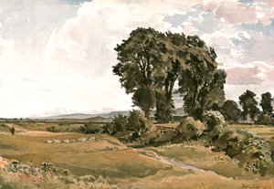 ドーセット州ウェアハムの近くの風景-屋外スケッチ、c1900。 作： Unbekannt