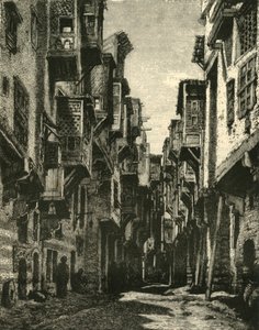 1890年カイロ、コプト地区のレーン。 作： Unbekannt