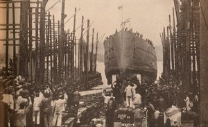HMSライオンの打ち上げ1910年8月、c1910年、1935年