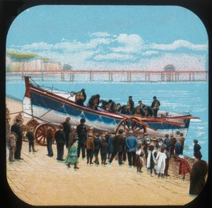 救命ボート、c1900の進水。 作： Unbekannt