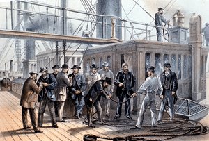 大西洋横断電信ケーブルの敷設、1865 作： Unbekannt