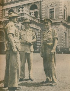 1945年5月3日、1945年5月3日の都市崩壊後、ビルマキャンペーンの指導者たちがラングーンで会合 作： Unbekannt