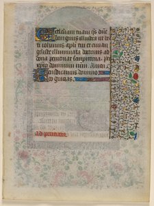 ブック・オブ・アワーズからの葉っぱ：テキスト対、c。 1430年。