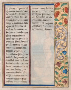 ブックのリーフ：イラスト付きの境界線のあるテキスト、c。 1510。