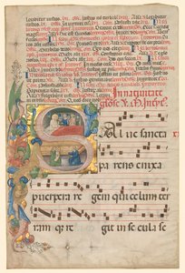 漸進的な葉っぱ：歴史的イニシャルS [alve Sancta Parens] ...、c。 1420-1450。 作： Unbekannt