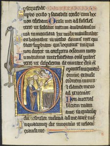 詩篇からの葉：頭文字D：雲の中の祭壇とキリストの前の祈りのダビデ...、c。 1270-12 作： Unbekannt