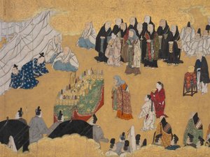 幻の源氏巻からのワイルド ジンジャー アオイの葉...、17 世紀半ば。 作： Unbekannt