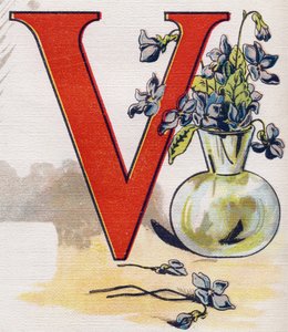 文字V：スミレの花瓶。ABC L