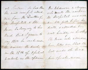 フローレンス・ナイチンゲールからの手紙（1856年5月 作： Unbekannt