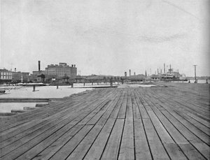 堤防と蒸気船着陸、ニューオーリンズ、c1897。 作： Unbekannt