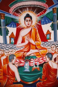 組立式の阿羅漢を指導する仏陀の生涯（カンボジア、シェムリアップ 作： Unbekannt