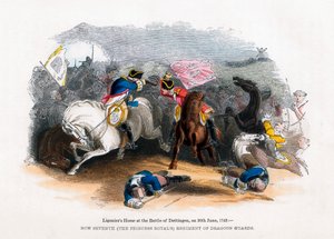 1743年6月20日、デッティンゲンの戦いでのリゴニア馬 作： Unbekannt