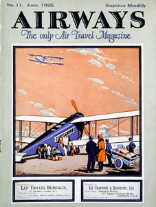 ロンドンのクロイドン飛行場での乗客と荷物の複葉機の読み込み 作： Unbekannt