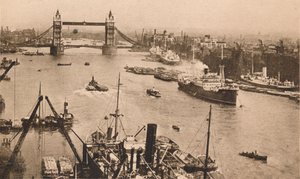 ロンドン-タワーブリッジとプール、c1910 作： Unbekannt