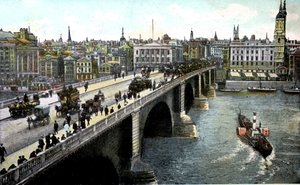 1904年の拡大後のロンドン橋、ロンドン、20世紀 作： Unbekannt