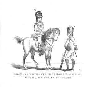 ロンドンとウェストミンスターの軽馬ボランティア。マウントおよびマウント解除されたトルーパー、c1870 作： Unbekannt