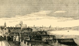 1881年、17世紀のアランデルハウスの上からロンドン。 作： Unbekannt