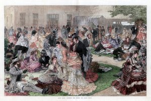 グランドスタンドの背後での昼食時間、アスコットレース、1872年