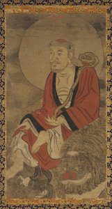 羅漢と獅子、明代、1368～1644年。 作： Unbekannt