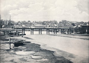リミントン-橋と町、川から、1895 作： Unbekannt