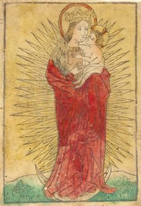 三日月に立つ栄光のマドンナと子供、14501460。 作： Unbekannt