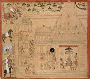 Eklingji 寺院の Mewar の Maharana Amar Singh、c1705 作： Unbekannt