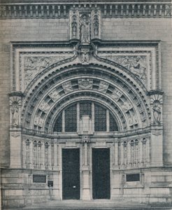 正面玄関、ビクトリアアンドアルバート博物館、アルフレッドドゥルーリーの彫刻、c1909。 作： Unbekannt