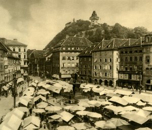 メイン広場、グラーツ、シュタイアーマルク州、オーストリア、c1935。 作： Unbekannt