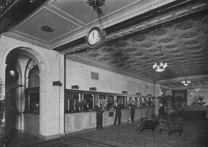 エントランスロビーに隣接するメインオフィス、ルーズベルトホテル、ニューヨーク市、1924 作： Unbekannt