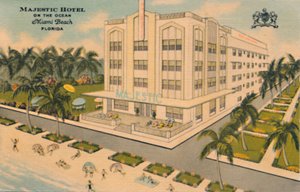 マジェスティックホテルオンザオーシャン。フロリダ州マイアミビーチ、c1940年代 作： Unbekannt