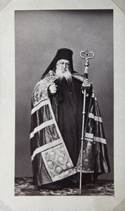 1870年代、ギリシャ、アトス山の聖パンテレイモン修道院の大司教、マカリオス 作： Unbekannt