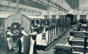 鉄道車両を作る、1922年。 作： Unbekannt