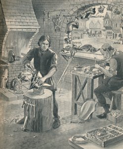旧騎士団の鎧を作る、c1934 作： Unbekannt