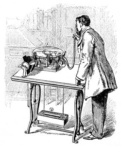 Emile Berliners蓄音機、c1887で録音する 作： Unbekannt