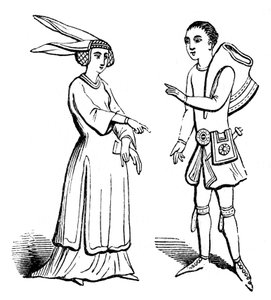 男性と女性の衣装、c1350、1910 作： Unbekannt