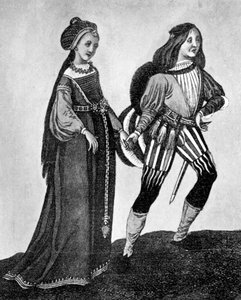 男性と女性の衣装、15〜16世紀初頭、1910年 作： Unbekannt