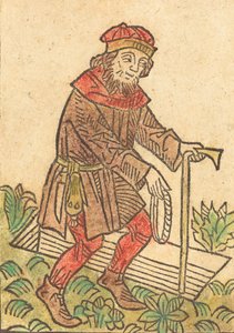 墓に向かって歩く男、c。 1495年。 作： Unbekannt