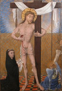 Man of Sorrows with Kneeling Donor、15世紀第4四半期、モダンなアドオン。 作： Unbekannt