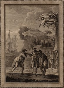 男は奴隷の女性を売っています、1775年。