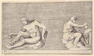 Man with Wing、Man with Vase and Dog、caを発行。 1599-1622。
