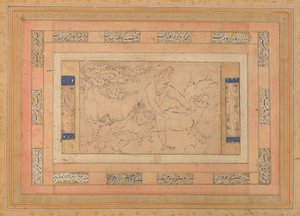 ベリーニ アルバムのフォリオ、雄羊を持つ男。 1600年。 作： Unbekannt
