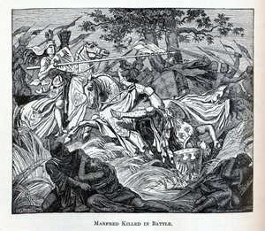 マンフレッドは戦いで殺された、1882 作： Unbekannt