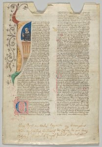 原稿の葉、イタリア語、14 世紀。 作： Unbekannt