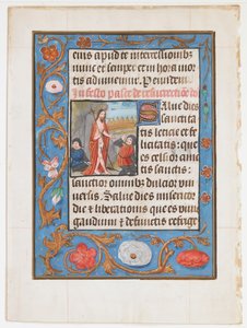 Book of Hoursからの復活を伴う原稿の葉1500。 作： Unbekannt