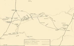 キンバリーの救済とブルームフォンテーンの捕獲のための運動を示す地図、1901年。 作： Unbekannt
