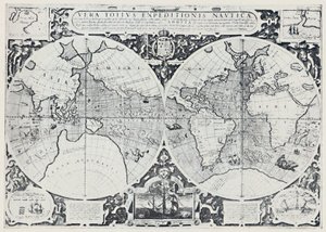 ドレイクスの周航航海1577-1580、1923年を示す地図。 作： Unbekannt