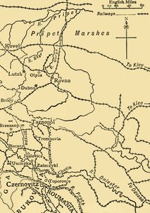 「イワノフ将軍の作戦を示す地図...」、第一次世界大戦、1915 年、c1920。 作： Unbekannt