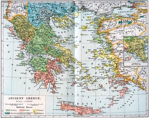 古代ギリシャの地図、1902年 作： Unbekannt