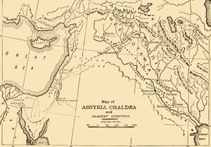 アッシリア、カルデアおよび隣接国の地図、1890年。 作： Unbekannt